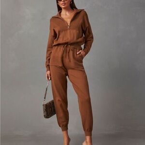 Vici Camel Brown Jumpsuit